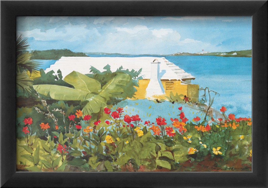 Flower Garden and Bungalow, Bermuda, c.1899 By Winslow Homer